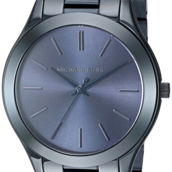 Michael Kors Jewelry - Michael Kors MK3419 Slim Runway Blue Dial Blue Sta